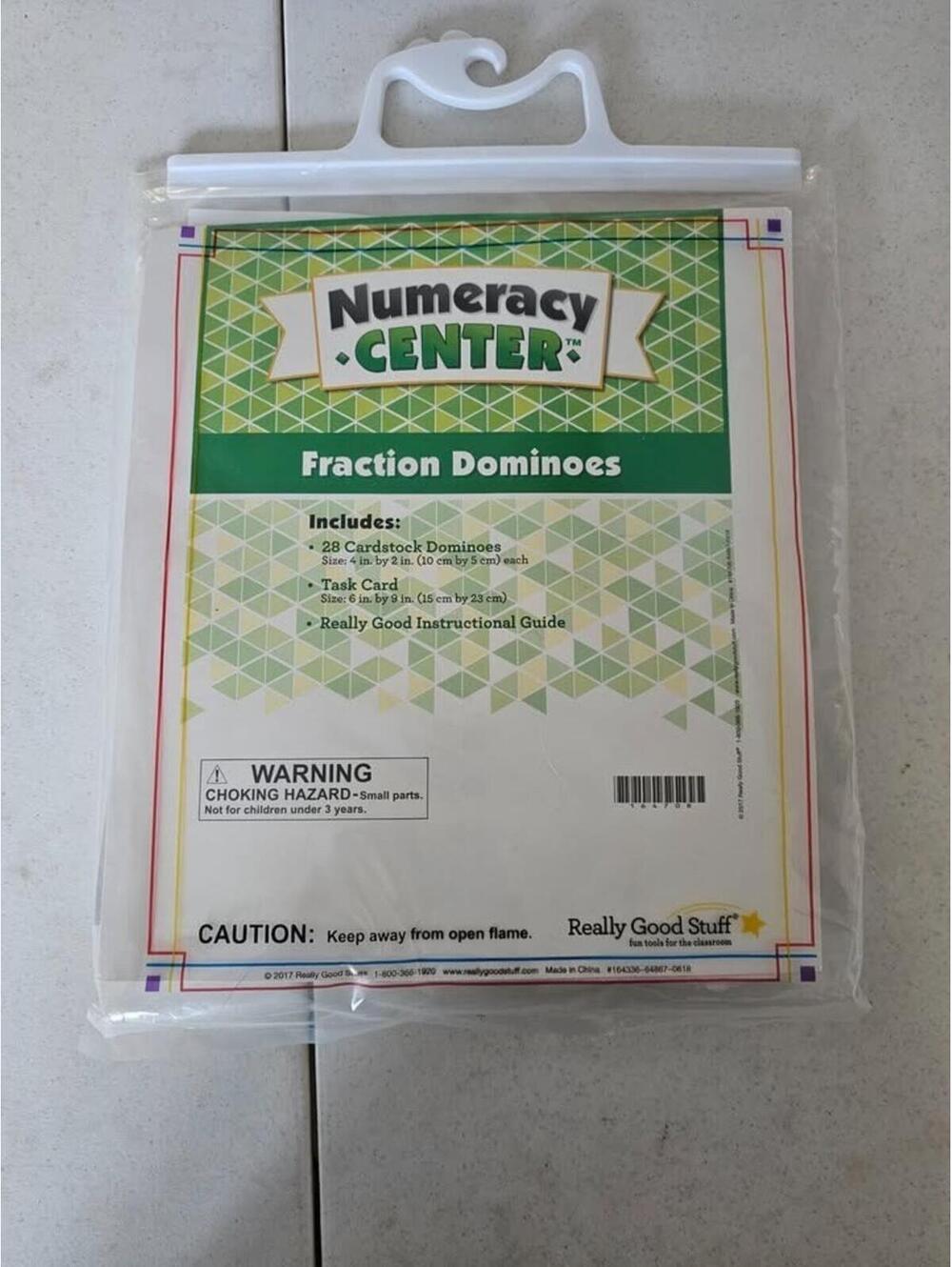 Really Good Stuff Numeracy Center-in-a-Bag – Fraction Dominoes – Complete Set